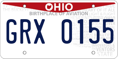 OH license plate GRX0155