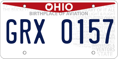 OH license plate GRX0157