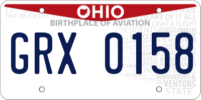OH license plate GRX0158