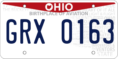 OH license plate GRX0163