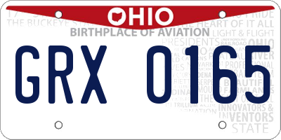 OH license plate GRX0165