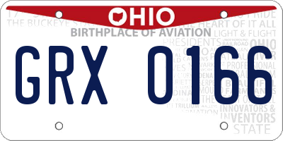 OH license plate GRX0166