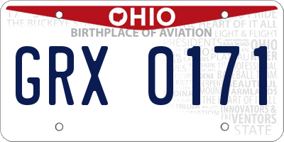 OH license plate GRX0171