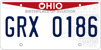 OH license plate GRX0186
