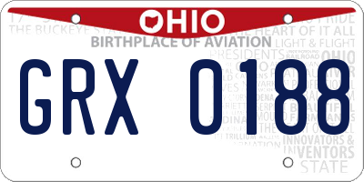 OH license plate GRX0188