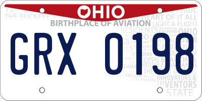 OH license plate GRX0198