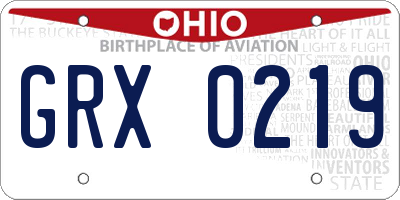 OH license plate GRX0219