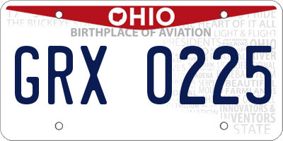 OH license plate GRX0225