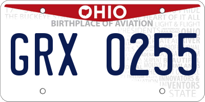 OH license plate GRX0255