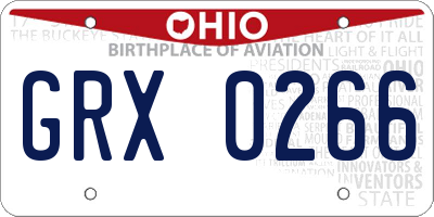 OH license plate GRX0266