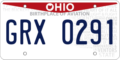 OH license plate GRX0291