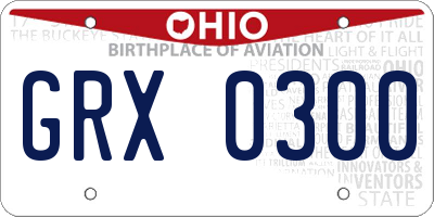 OH license plate GRX0300