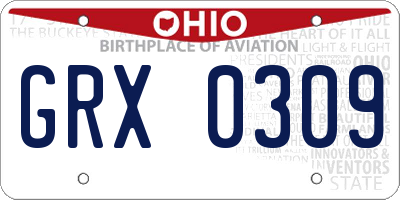 OH license plate GRX0309