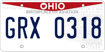 OH license plate GRX0318