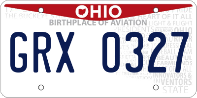 OH license plate GRX0327