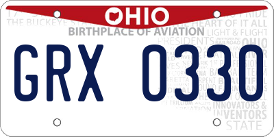 OH license plate GRX0330
