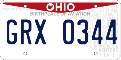 OH license plate GRX0344