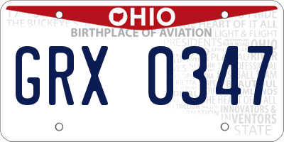 OH license plate GRX0347