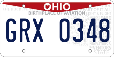 OH license plate GRX0348