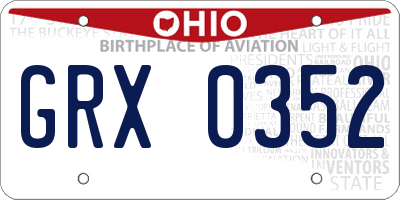 OH license plate GRX0352