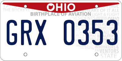 OH license plate GRX0353
