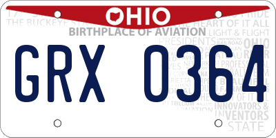 OH license plate GRX0364