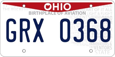 OH license plate GRX0368