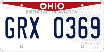 OH license plate GRX0369