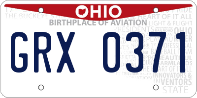 OH license plate GRX0371