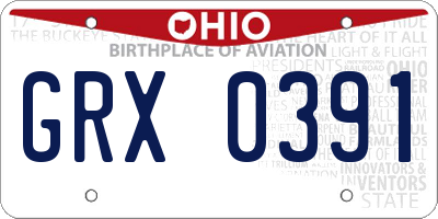 OH license plate GRX0391