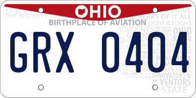 OH license plate GRX0404