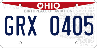 OH license plate GRX0405