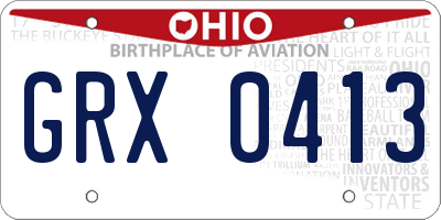 OH license plate GRX0413
