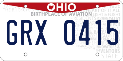 OH license plate GRX0415