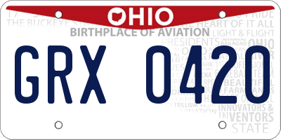 OH license plate GRX0420