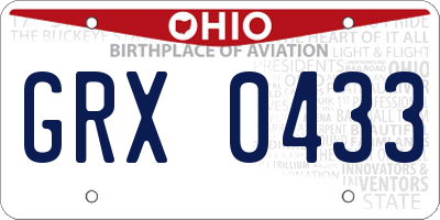 OH license plate GRX0433