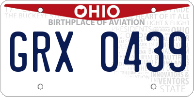 OH license plate GRX0439
