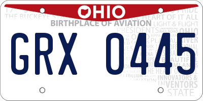 OH license plate GRX0445