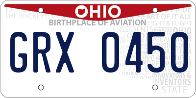 OH license plate GRX0450