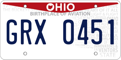 OH license plate GRX0451