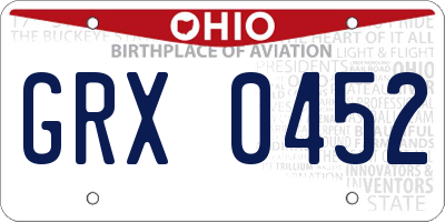 OH license plate GRX0452