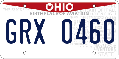 OH license plate GRX0460