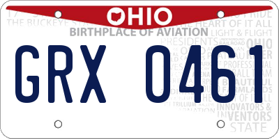 OH license plate GRX0461