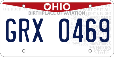 OH license plate GRX0469