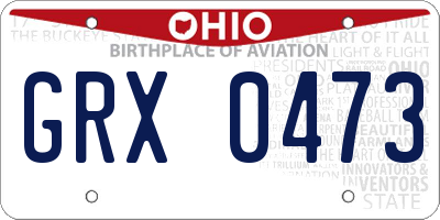 OH license plate GRX0473