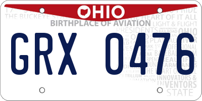 OH license plate GRX0476