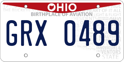 OH license plate GRX0489