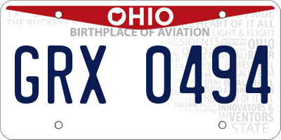 OH license plate GRX0494
