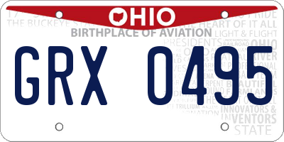 OH license plate GRX0495