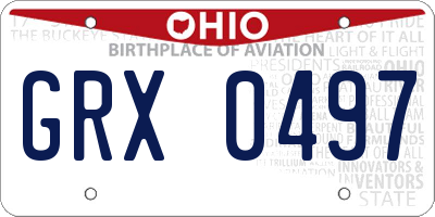 OH license plate GRX0497